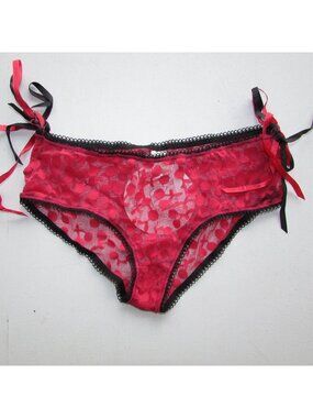 JOLIE INTIMATES Red Cherry Lace Panty - Sz 5 - NEW